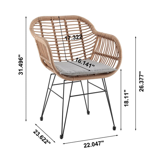 Manhattan Comfort Antibes 1.0 Modern Patio 2- Person Seating Group with End Table Tan and Grey OD-CV010-GY