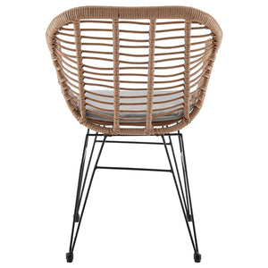 Manhattan Comfort Antibes 1.0 Modern Patio 2- Person Seating Group with End Table Tan and Grey OD-CV010-GY