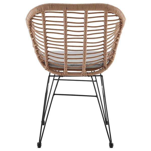 Manhattan Comfort Antibes 1.0 Modern Patio 2- Person Seating Group with End Table Tan and Grey OD-CV010-GY