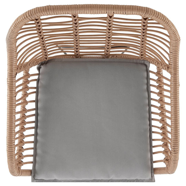 Manhattan Comfort Antibes 1.0 Modern Patio 2- Person Seating Group with End Table Tan and Grey OD-CV010-GY