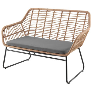 Manhattan Comfort Antibes 2.0 Modern Patio 4- Person Conversation Set with Coffee Table Tan and Grey OD-CV011-GY