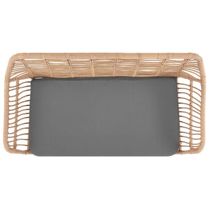 Manhattan Comfort Antibes 2.0 Modern Patio 4- Person Conversation Set with Coffee Table Tan and Grey OD-CV011-GY