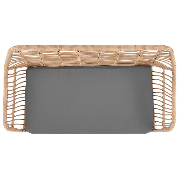 Manhattan Comfort Antibes 2.0 Modern Patio 4- Person Conversation Set with Coffee Table Tan and Grey OD-CV011-GY