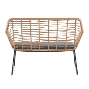 Manhattan Comfort Antibes 2.0 Modern Patio 4- Person Conversation Set with Coffee Table Tan and Grey OD-CV011-GY