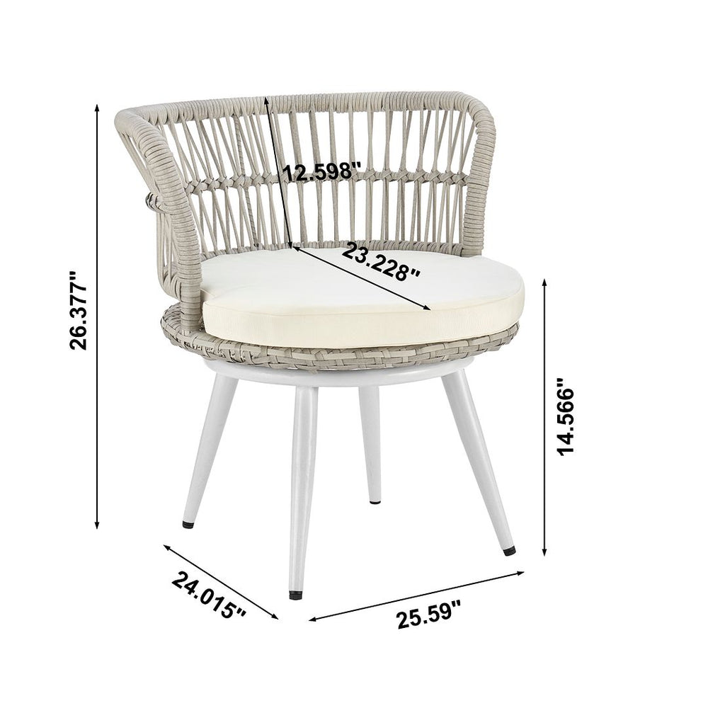 Manhattan Comfort Monaco Traditional Patio 2- Person Seating Group with End Table White and Cream OD-CV013-CR