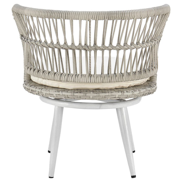 Manhattan Comfort Monaco Traditional Patio 2- Person Seating Group with End Table White and Cream OD-CV013-CR