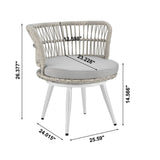 Manhattan Comfort Monaco Traditional Patio 2- Person Seating Group with End Table White and Grey OD-CV013-GY