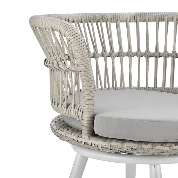 Manhattan Comfort Monaco Traditional Patio 2- Person Seating Group with End Table White and Grey OD-CV013-GY