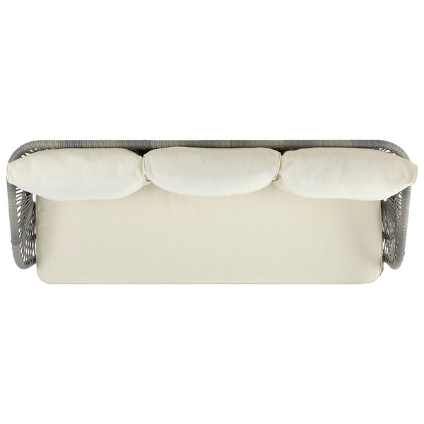 Manhattan Comfort Riviera Modern Patio 5- Person Conversation Set with Coffee Table Grey and Cream OD-CV015-CR