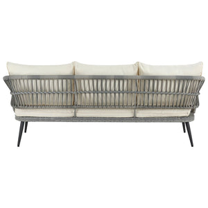 Manhattan Comfort Riviera Modern Patio 5- Person Conversation Set with Coffee Table Grey and Cream OD-CV015-CR