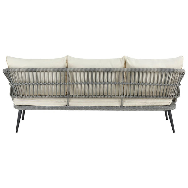 Manhattan Comfort Riviera Modern Patio 5- Person Conversation Set with Coffee Table Grey and Cream OD-CV015-CR