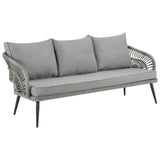 Manhattan Comfort Riviera Modern Patio 5- Person Conversation Set with Coffee Table Grey OD-CV015-GY