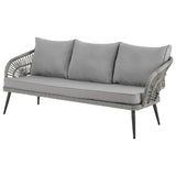 Manhattan Comfort Riviera Modern Patio 5- Person Conversation Set with Coffee Table Grey OD-CV015-GY