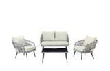 Riviera Modern Patio 4- Person Conversation Set with Coffee Table