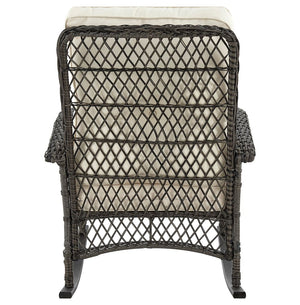 Manhattan Comfort Fruttuo Traditional Patio Rocking Chair Mixed Grey Weave and Cream OD-CV017-CR