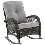 Manhattan Comfort Fruttuo Traditional Patio Rocking Chair Mixed Grey OD-CV017-GY