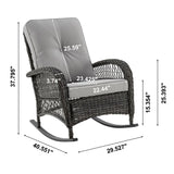 Manhattan Comfort Fruttuo Traditional Patio Rocking Chair Mixed Grey OD-CV017-GY