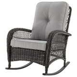 Manhattan Comfort Fruttuo Traditional Patio Rocking Chair Mixed Grey OD-CV017-GY