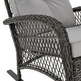 Manhattan Comfort Fruttuo Traditional Patio Rocking Chair Mixed Grey OD-CV017-GY