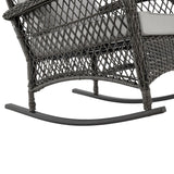 Manhattan Comfort Fruttuo Traditional Patio Rocking Chair Mixed Grey OD-CV017-GY