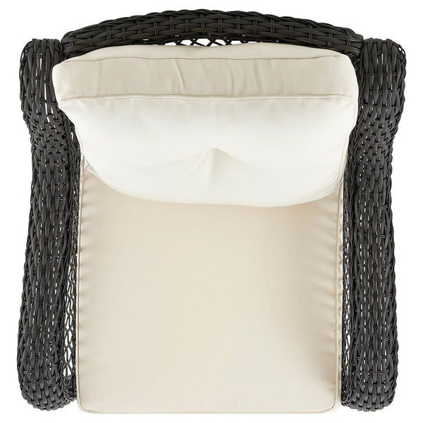 Manhattan Comfort Fruttuo Traditional Patio 2- Person Seating Group with End Table Mixed Grey Weave and Cream OD-CV018-CR