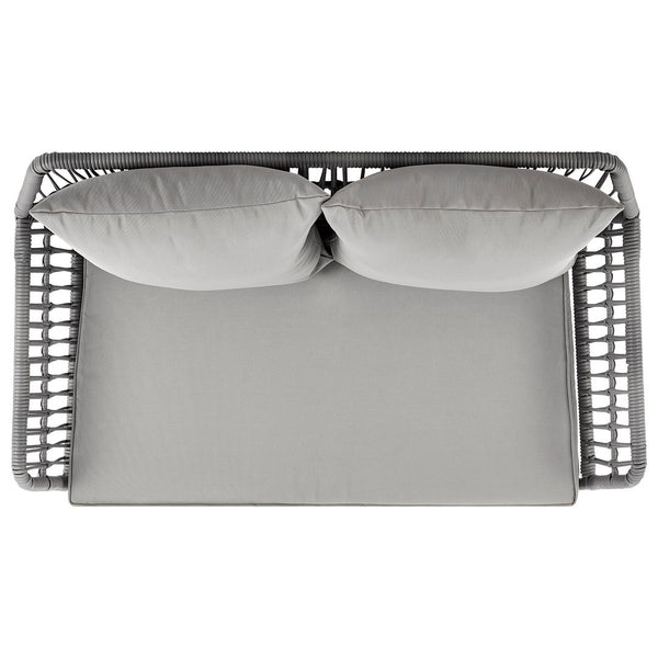 Manhattan Comfort Portofino Modern Patio 4- Person Conversation Set with Coffee Table Grey OD-CV019-GY