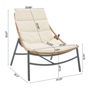 Sunset 3-Piece Patio Conversation Set in Cream OD-CV021-CR Manhattan Comfort