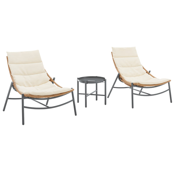 Sunset 3-Piece Patio Conversation Set in Cream OD-CV021-CR Manhattan Comfort