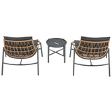 Sunset 3-Piece Patio Conversation Set in Grey OD-CV021-GY Manhattan Comfort