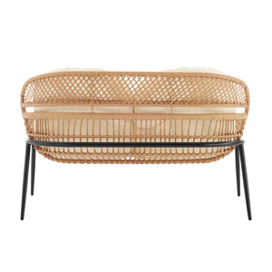 Pine 4-Piece Patio Conversation Set in Cream OD-CV022-CR Manhattan Comfort