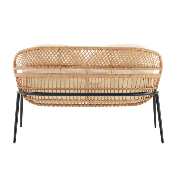 Pine 4-Piece Patio Conversation Set in Cream OD-CV022-CR Manhattan Comfort