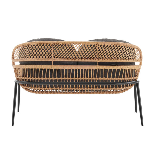 Pine 4-Piece Patio Conversation Set in Grey OD-CV022-GY Manhattan Comfort