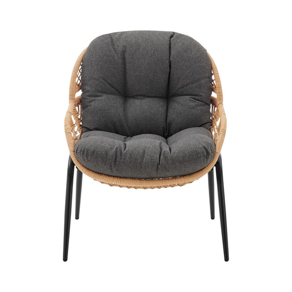 Pine 4-Piece Patio Conversation Set in Grey OD-CV022-GY Manhattan Comfort