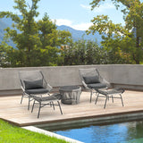 Ashland 3-Piece Patio Conversation Set with Foot Ottomans in Grey OD-CV023-GY Manhattan Comfort