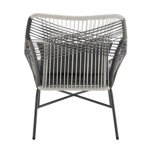 Ashland 3-Piece Patio Conversation Set with Foot Ottomans in Grey OD-CV023-GY Manhattan Comfort