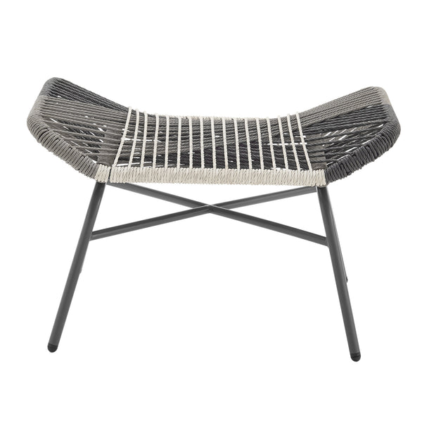 Ashland 3-Piece Patio Conversation Set with Foot Ottomans in Grey OD-CV023-GY Manhattan Comfort