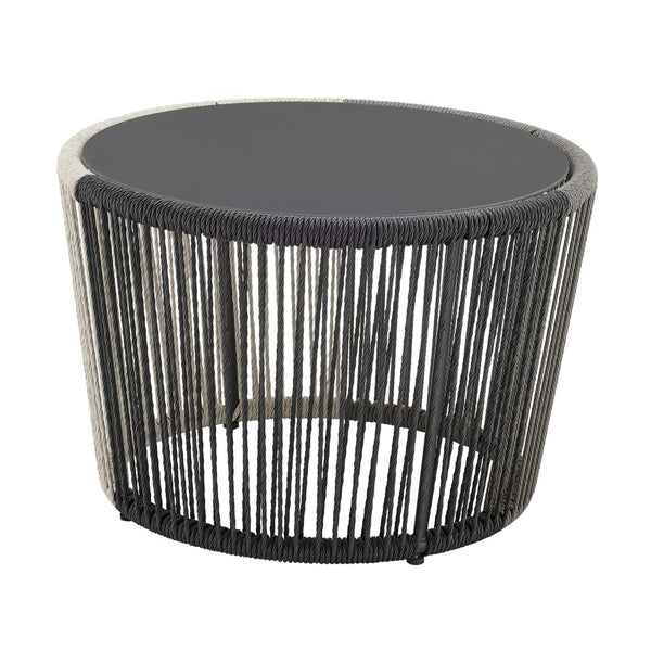 Ashland 3-Piece Patio Conversation Set with Foot Ottomans in Grey OD-CV023-GY Manhattan Comfort