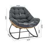 Benson 3-Piece Patio Rocking Chair with Ottoman and Table  in Grey OD-CV024-GY Manhattan Comfort