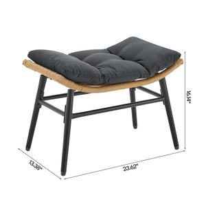 Benson 3-Piece Patio Rocking Chair with Ottoman and Table  in Grey OD-CV024-GY Manhattan Comfort