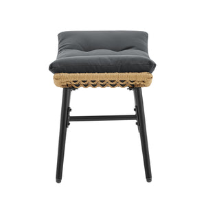 Benson 3-Piece Patio Rocking Chair with Ottoman and Table  in Grey OD-CV024-GY Manhattan Comfort