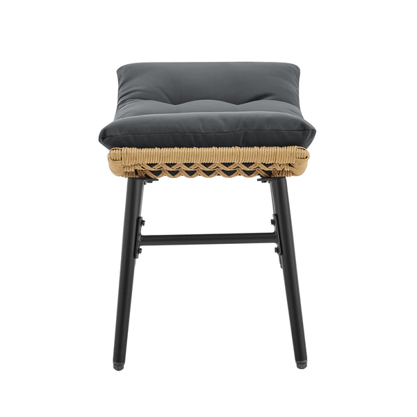 Benson 3-Piece Patio Rocking Chair with Ottoman and Table  in Grey OD-CV024-GY Manhattan Comfort