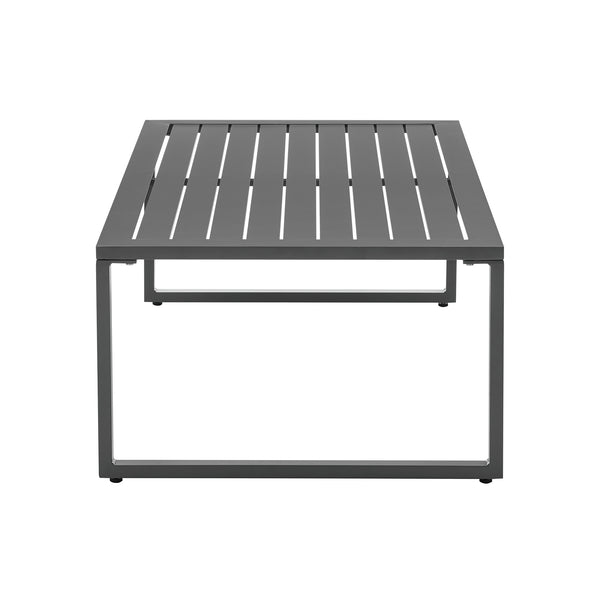 Sunnyside Corner Patio Conversation Set with Table in Grey on Grey OD-CV026-GY Manhattan Comfort