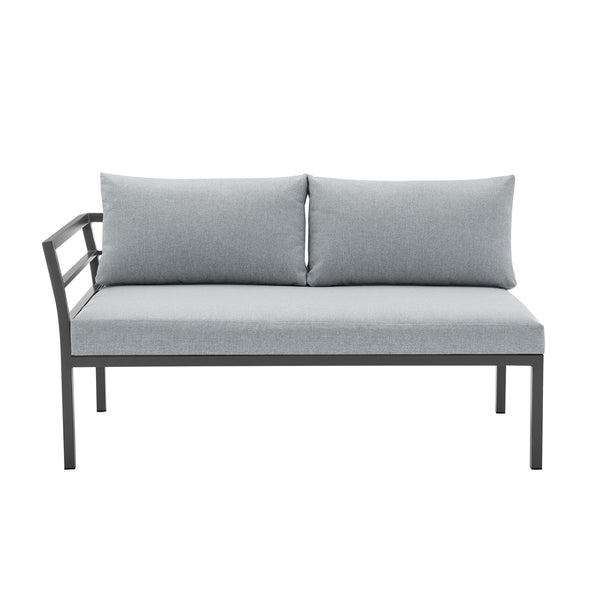 Sunnyside Corner Patio Conversation Set with Table in Grey on Grey OD-CV026-GY Manhattan Comfort