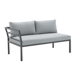 Sunnyside Corner Patio Conversation Set with Table in Grey on Grey OD-CV026-GY Manhattan Comfort