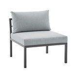 Sunnyside Corner Patio Conversation Set with Table in Grey on Grey OD-CV026-GY Manhattan Comfort