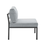 Sunnyside Corner Patio Conversation Set with Table in Grey on Grey OD-CV026-GY Manhattan Comfort