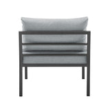 Sunnyside Corner Patio Conversation Set with Table in Grey on Grey OD-CV026-GY Manhattan Comfort