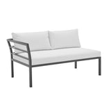 Sunnyside Corner Patio Conversation Set with Table in Grey on White  OD-CV026-WH Manhattan Comfort