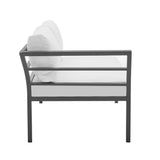 Sunnyside Corner Patio Conversation Set with Table in Grey on White  OD-CV026-WH Manhattan Comfort