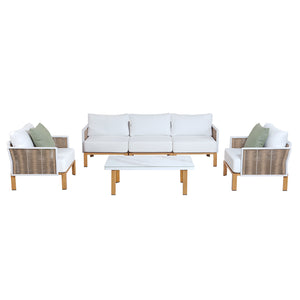 Vine 4-Piece Patio Conversation Set in Cream OD-CV029-CR Manhattan Comfort